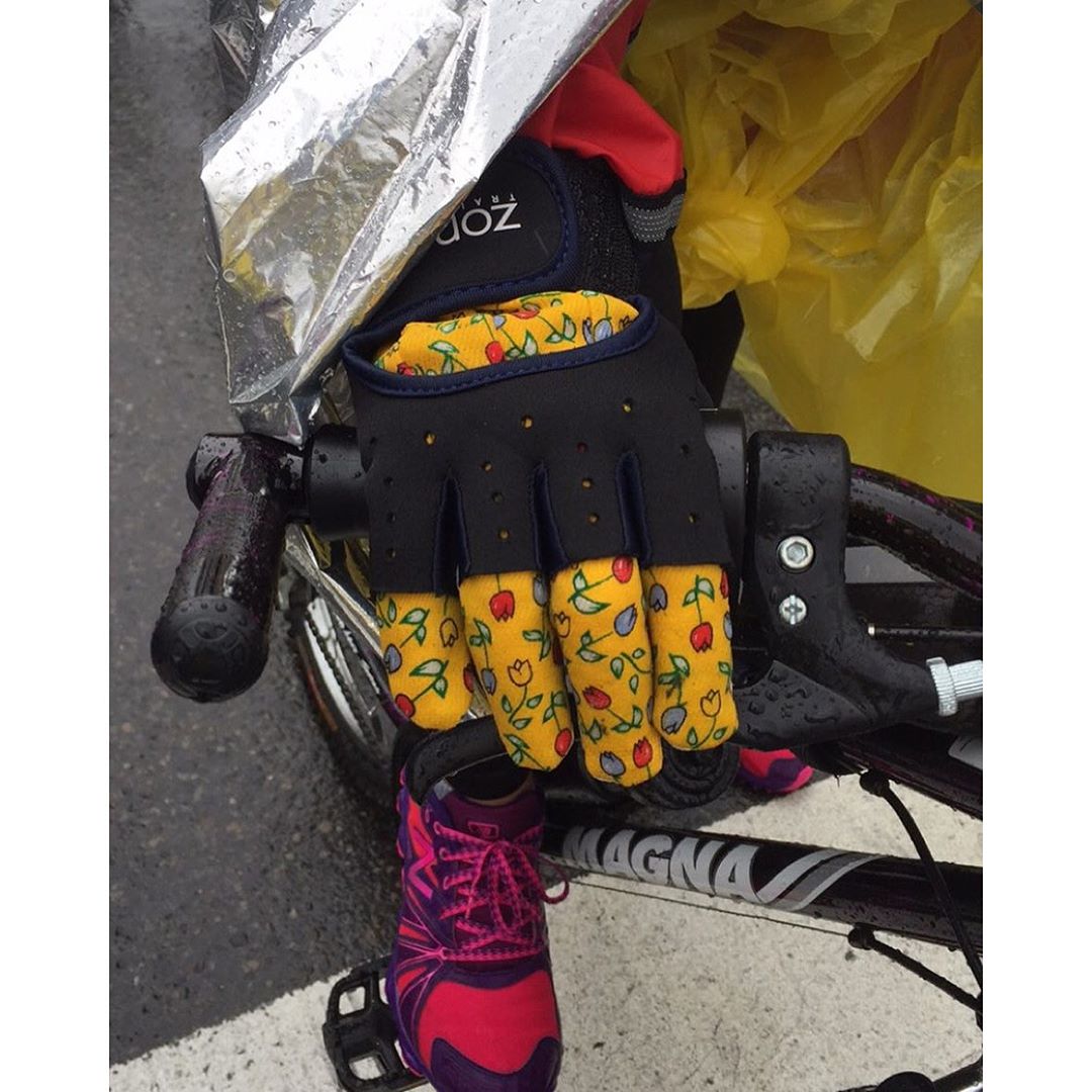 Last one from the 5-Boro Bike Tour. I liked her gardening gloves combo!