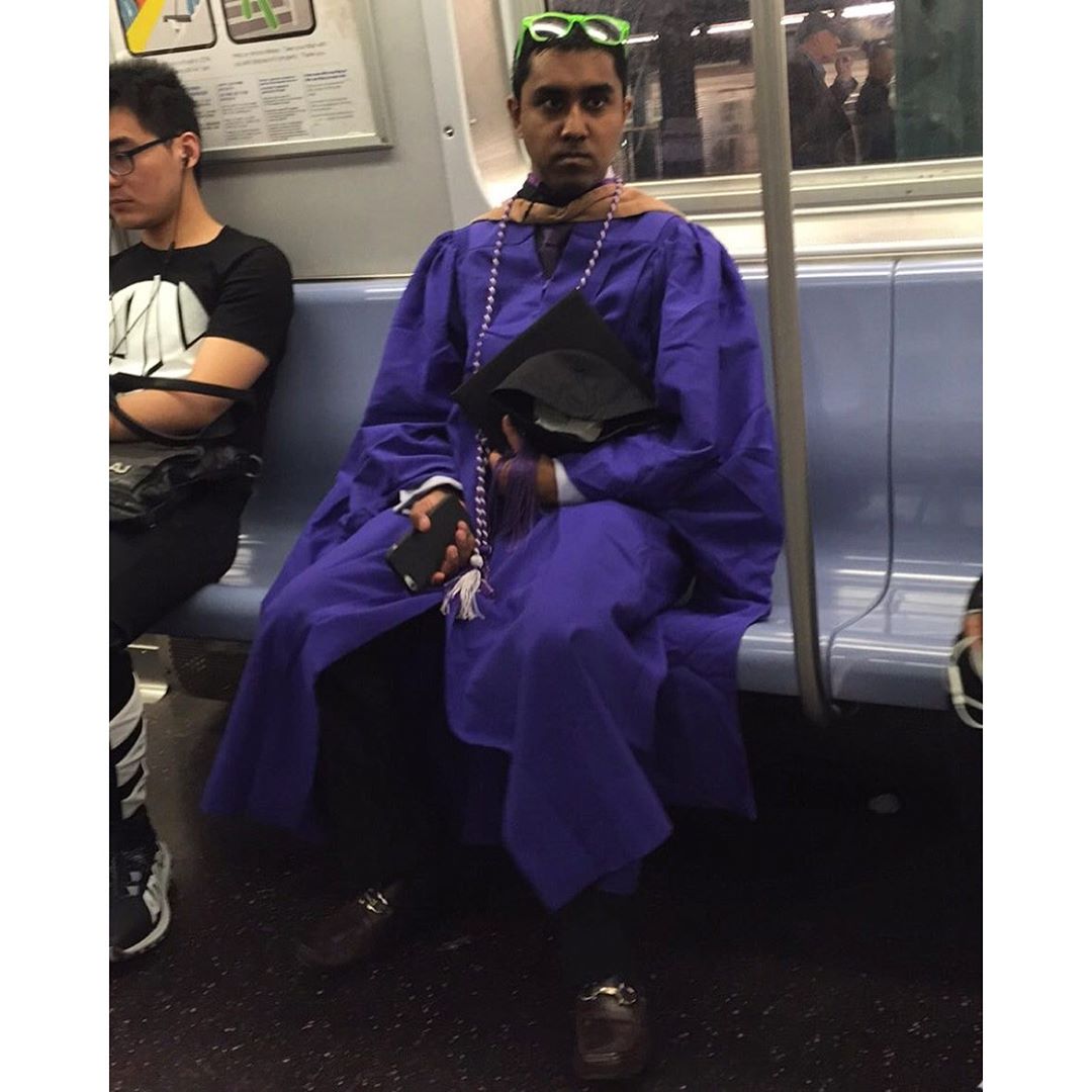 Nyu (I think purple is theirs) has so much pride. His loafers were an eggplant shade of purple. So many parents around in purple ties Etc. I wish his shades were purple but still so proud of him. I wish I'd went to a real college and graduated