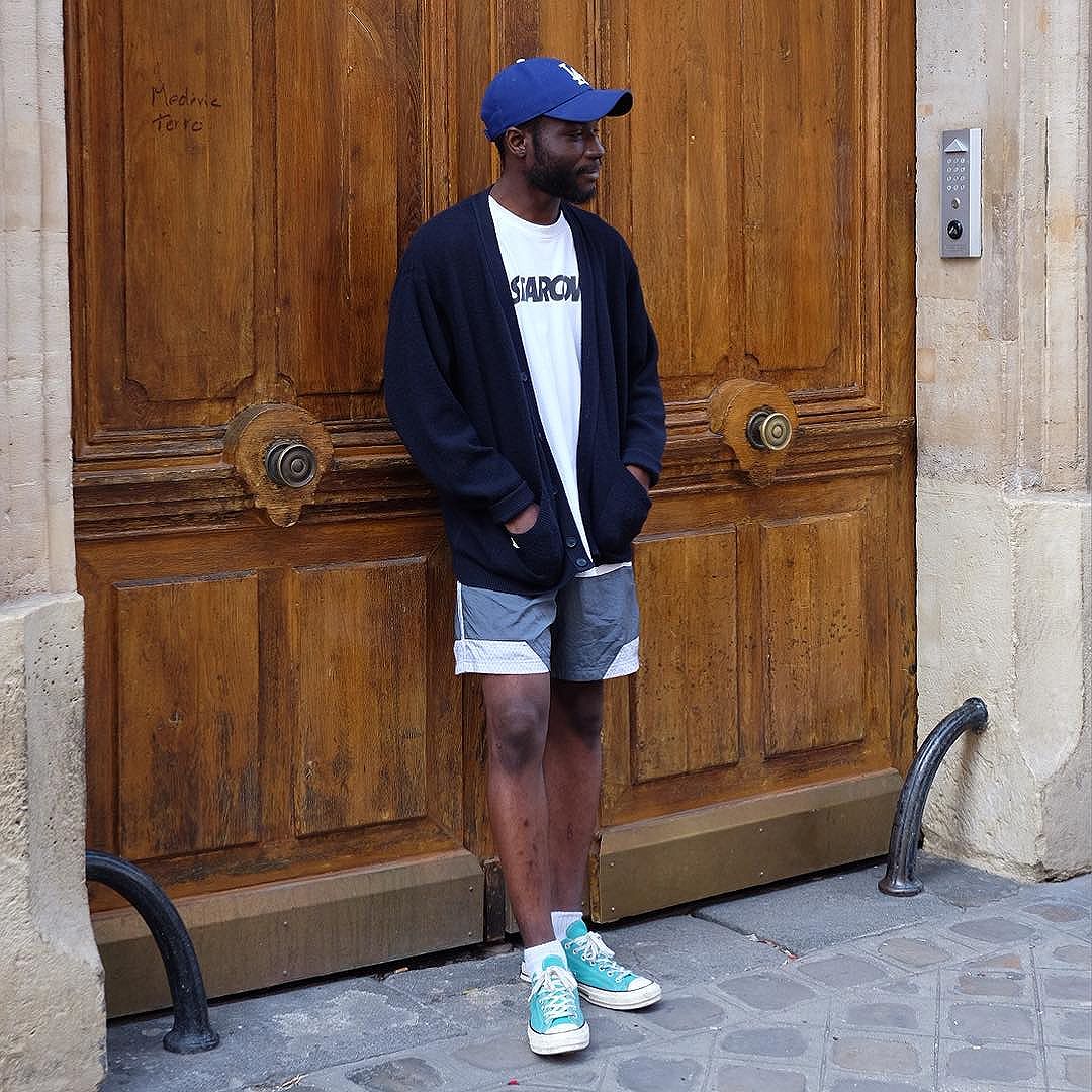 I was walking home from work in Paris and see Mams at a bike dock waiting for his call for a food delivery chatting with his friend, politely in the coolest french accent asks "mistermort"? Such a rad feeling to be recognized anywhere but especially in a foreign country! Thank you so much! Love that he works in tennis shorts and a cardigan!
