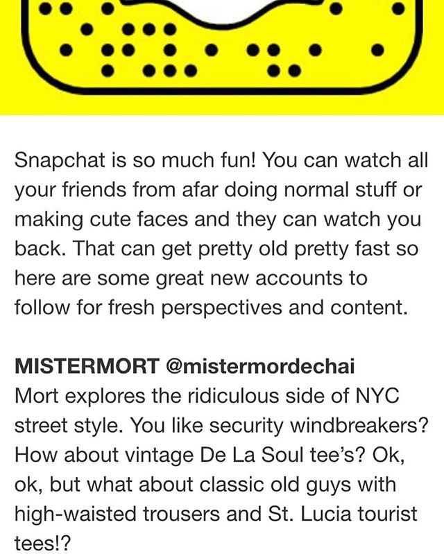 Vice included me in 'Best Snapchats to follow' article! Thank you kindly vice. You should have me host a show!