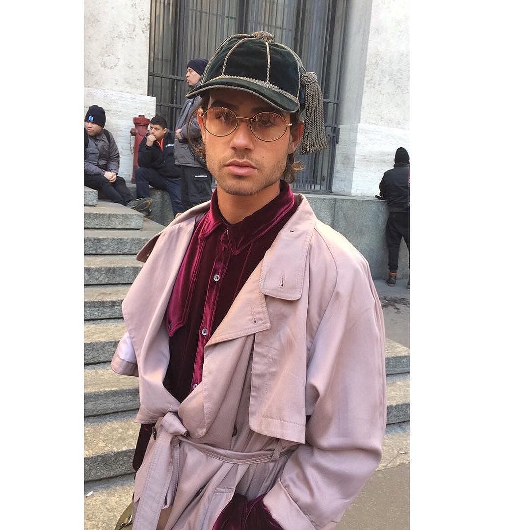 style outside da (ferragamo) show during milan fashion week