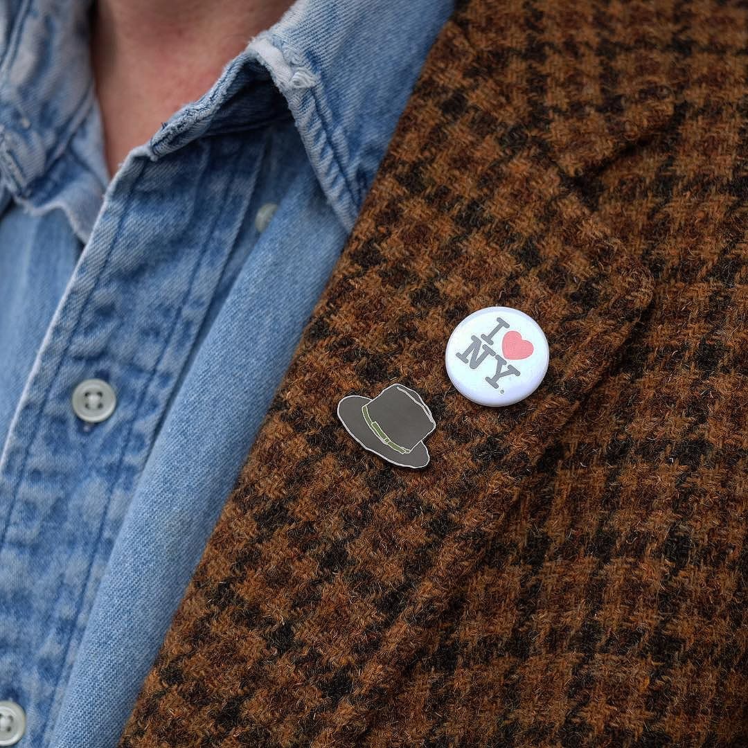 wear your fedora on your lapel. or on your head but don't let it wear you and please remove at the dinner table. i don't care if you're on a date or amongst coolguys, take it off.
made some good pins for sale on @pintrill so stop sending dm's i don't have them
 @maryandmatt