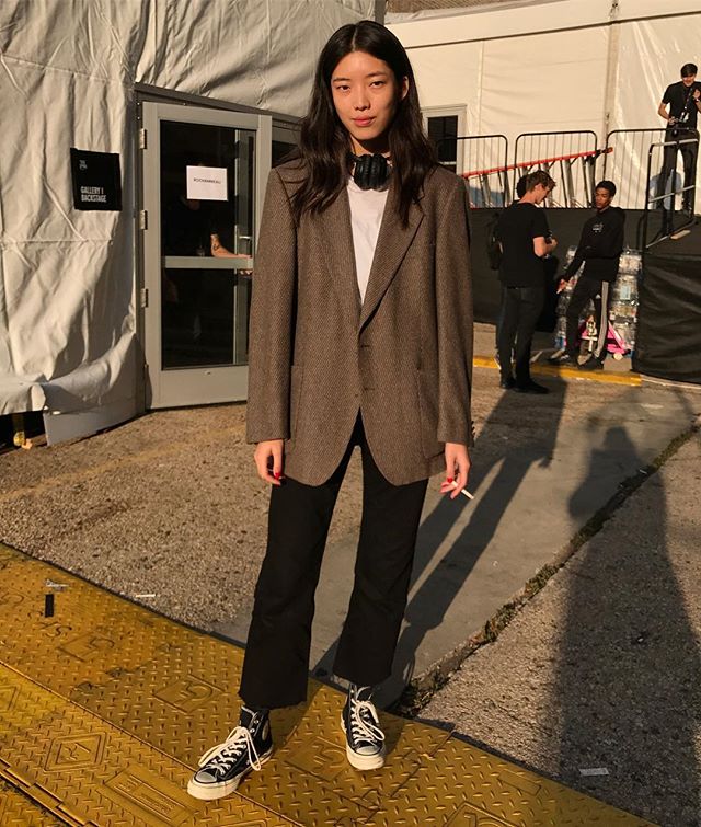 love her vintage men's blazer! 
true
